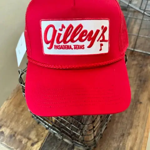 Gilleys Patch on Red Rope Hat