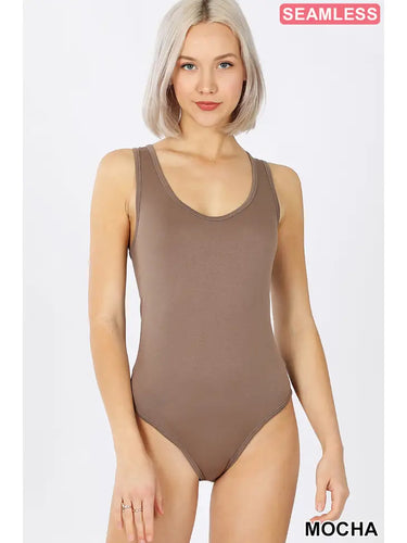 Seamless Racer Back Tank Bodysuit W/ Snap Closure